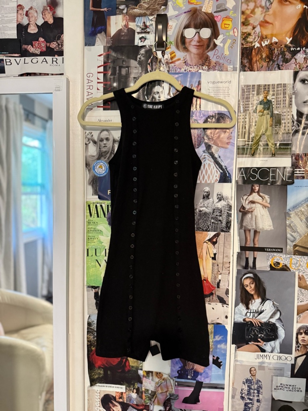 The Kript Black Sleeveless Button-Trim Ribbed Mini Jumpsuit